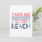 Bring mich zum Strand Dankeskarte (Stehend Vorderseite)
