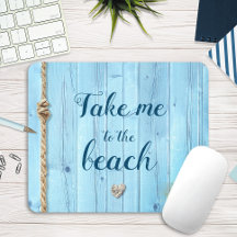 "Bring mich zum Strand" hellblaues rustikales Holz