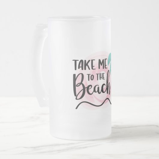 Bring mich zum Strand Mattglas Bierglas (Vorderseite Links)