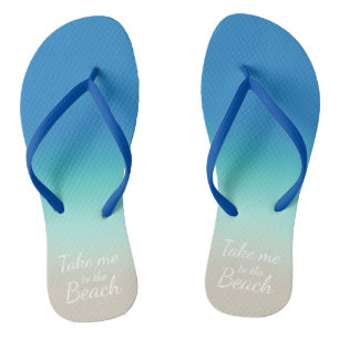 "Bring mich zum Strand" Modernes Blue Ombre Badesandalen