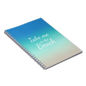 "Bring mich zum Strand" Modernes Blue Ombre Notizblock (Rechte Seite)
