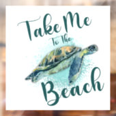 Bring mich zum Strand, Sea Turtle Fensteraufkleber (Blatt 2)