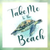 Bring mich zum Strand, Sea Turtle Fensteraufkleber (Blatt 3)