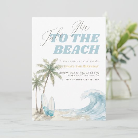 Bring mich zum Strand Sommer-Surf Küste Einladung (Stehend Vorderseite)