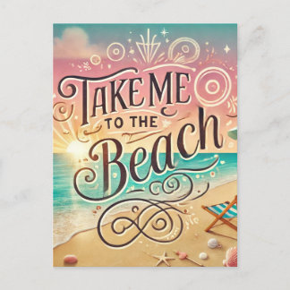 Bring mich zum Strand - Sonnenuntergang Feiertagspostkarte