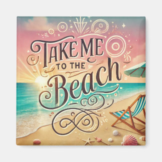 Bring mich zum Strand - Sonnenuntergang Magnet