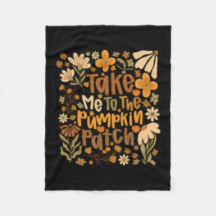 Bring mich zur Kürbisfarm Boho Floral Thanksgiving Fleecedecke