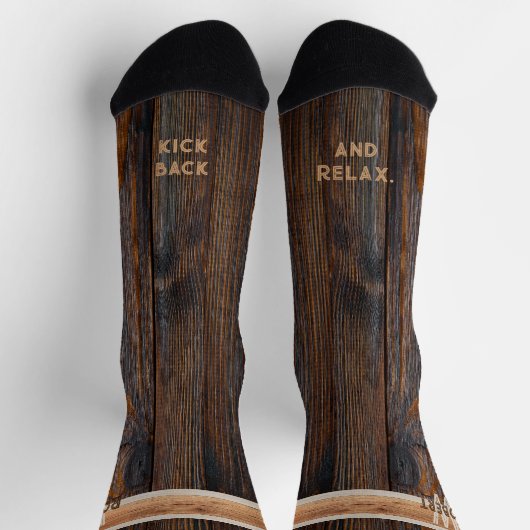 Bring mir Bier rustikales Holz Tone Brown Socken (Oben)