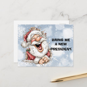 Bring mir einen neuen Präsidenten Weihnachtsmann Feiertagspostkarte
