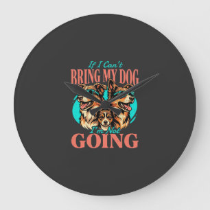 Bring My Dog Retro Hundeliebhaber Große Wanduhr