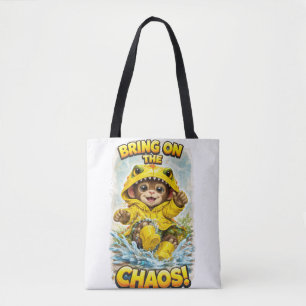 Bring on the Chaos Cute Dino Tote Bag Tasche