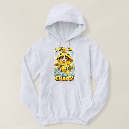 Bring on the Chaos Hoodie Cute Rain Dino (Design vorne)