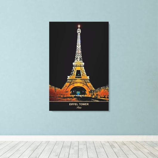 Bring Paris Zuhause: Eiffelturm Canvas Print Leinwanddruck (Insitu (Holzboden))