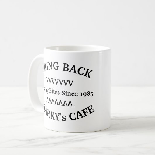 BRING SHARKY'S CAFE-TASSE ZURÜCK KAFFEETASSE (Vorderseite Links)