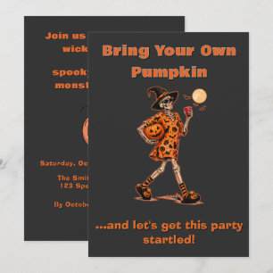 Bring-Your-Own-Kürbis-Halloween-Party-Einladung Ankündigung