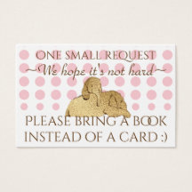 BringABook Insert Card Baby Pink Gold Elefant