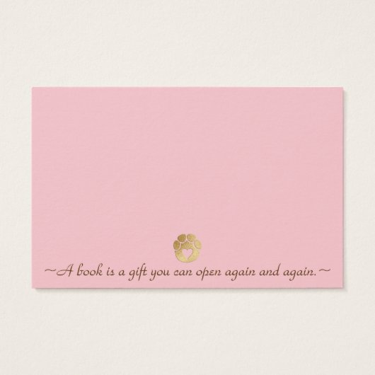 BringABook Insert Card Baby Pink Gold Elefant (Rückseite)