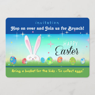 Bringe einen Korb für die Kinder, um Ostereier zu  Einladung