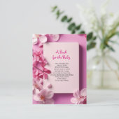 BRINGEN EINER BUCH Pink Orchids Fuchsia Baby Dusch Einladung (Stehend Vorderseite)