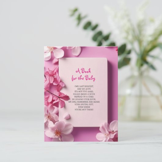 BRINGEN EINER BUCH Pink Orchids Fuchsia Baby Dusch Einladung (Stehend Vorderseite)