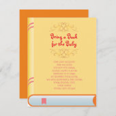 BRINGEN EINER BUCH-Yellow Orange Cover Baby-Duschk Einladung (Vorne/Hinten)