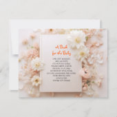 BRINGEN EINES BUCHES Pfirsichfarbene Kinderdusche Einladung (Vorderseite)