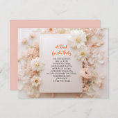 BRINGEN EINES BUCHES Pfirsichfarbene Kinderdusche Einladung (Vorne/Hinten)