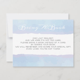 BRINGEN EINES BUCHS Blue Watercolor Baby Dusche Um Einladung