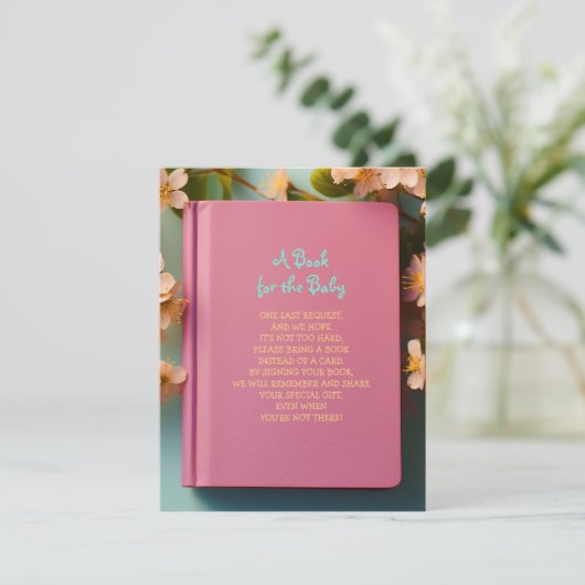 BRINGEN EINES BUCHS Pink Mint Green Aqua Baby-Dusc Einladung (Stehend Vorderseite)