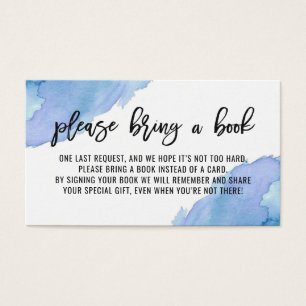 BRINGEN EINES BUCHS Watercolor Blue Baby Dusche