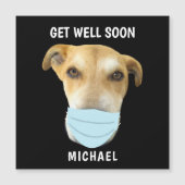 Bringen Sie bald Niedlichen Hund in Gefechtsmaske  Magnetkarte (Vorderseite)