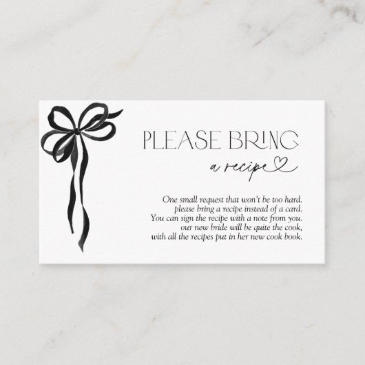 Bringen Sie bitte eine schwarze Bow-Abschlusskarte Begleitkarte (Vorderseite)