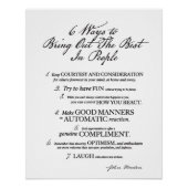 Bringen Sie das Beste in den Menschen Zitat - J. H Poster (Vorderseite)