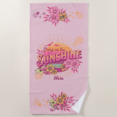 Bringen Sie das Vintage der Sonnenscheinwerfer-Gra Strandtuch (Vorderseite)