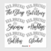 Bringen Sie die Bling | Modernes Bachelorette-Brau Aufkleber (Blatt)