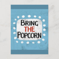 Bringen Sie die Popcorn-Postkarte mit