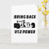 Bringen Sie die V12 Power Race Car Silhouette zurü Karte (Gelbe Blume)