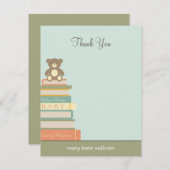 Bringen Sie ein Buch Baby Dusche Danke Karten (bla (Vorne/Hinten)