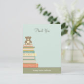 Bringen Sie ein Buch Baby Dusche Danke Karten (bla (Stehend Vorderseite)