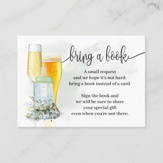 Bringen Sie ein Buch Blasen Grüne Babydusche Platzkarte (Vorderseite)