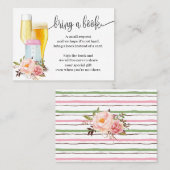 Bringen Sie ein Buch Blasen Pink Baby Dusche Beila Platzkarte (Vorne/Hinten)