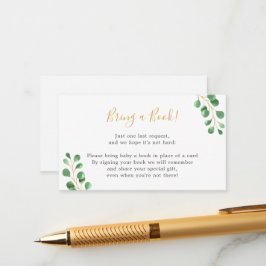 Bringen Sie ein Buch Eukalyptus Babydusche Begleitkarte