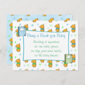 Bringen Sie ein Buch für Baby Blue Jungs Babydusch Postkarte (Vorne/Hinten)