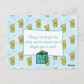 Bringen Sie ein Buch für Baby Blue Jungs Babydusch Postkarte (Rückseite)