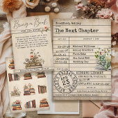 Bringen Sie ein Buch für die Bride Brautparty Beil Einladung