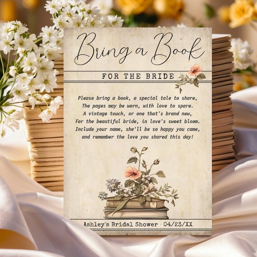 Bringen Sie ein Buch für die Bride Brautparty Beil Einladung