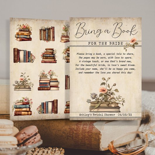Bringen Sie ein Buch für die Bride Brautparty Beil Einladung