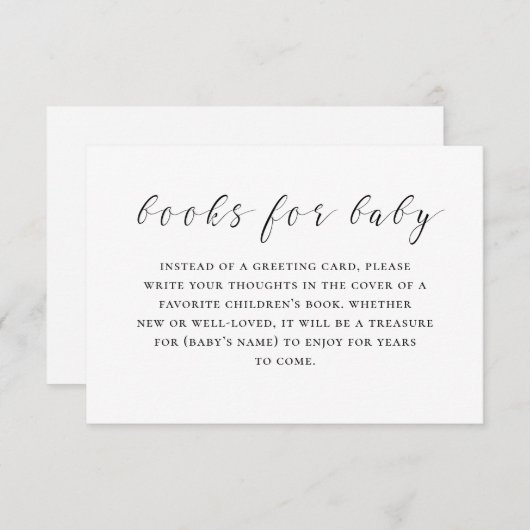 Bringen Sie ein Buch für Ihre Babyanfrage mit. Sch Begleitkarte (Vorne/Hinten)