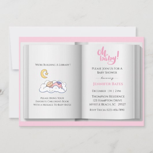 Bringen Sie ein Buch mit Baby Shower Invitation (G Einladung (Vorderseite)