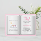 Bringen Sie ein Buch mit Baby Shower Invitation (G Einladung (Stehend Vorderseite)